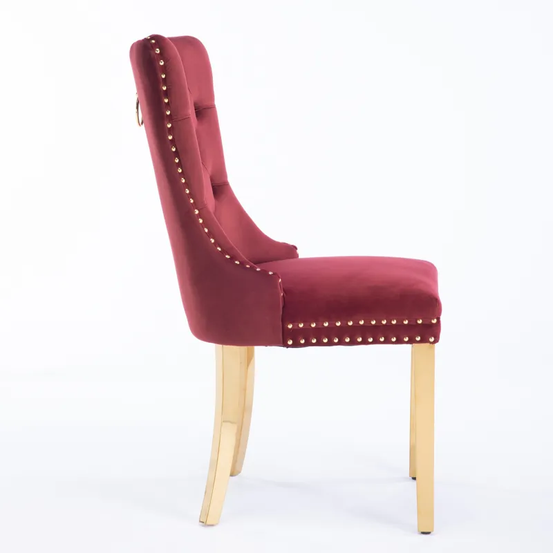 Nikki - Modern, High-End Tufted Solid Wood Contemporary Velvet Upholstered Dining Chair With Golden 