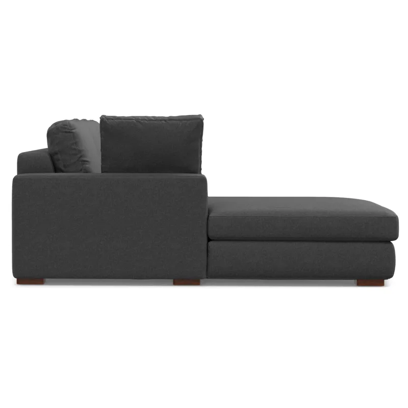 Charlie - Deep Seater Left Sectional Sofa - Pebble Gray