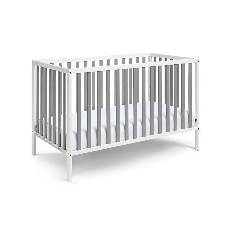 Deux - Remi 3-in-1 Convertible Island Crib - White/Gray