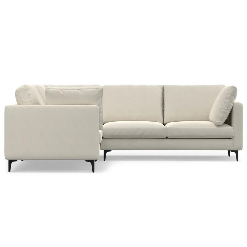 Ava - Mid Century Corner Sectional Sofa - Cream