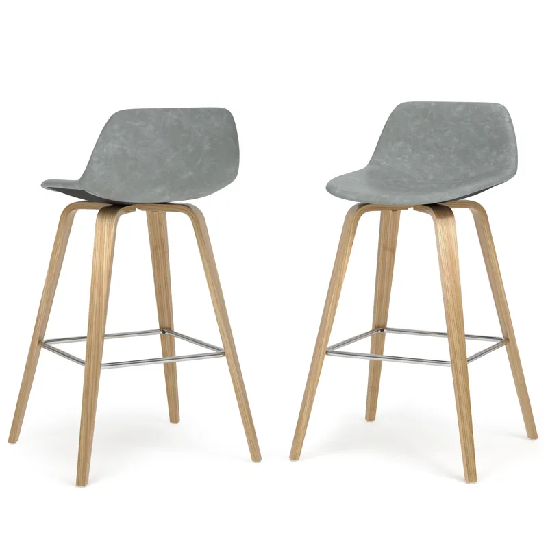 Randolph - Bentwood Counter Height Stool (Set of 2) - Stone Grey / Light Brown