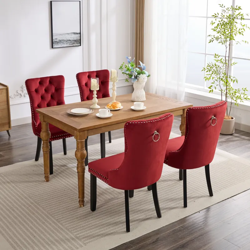 Classic Velvet Dining Chairs, High-End Tufted Solid Wood Contemporary Velvet Upholstered Dining Chai