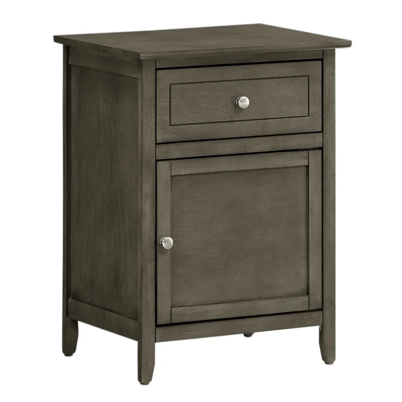 Izzy - G1411-N-05 1 Drawer /1 Door Nightstand - Gray