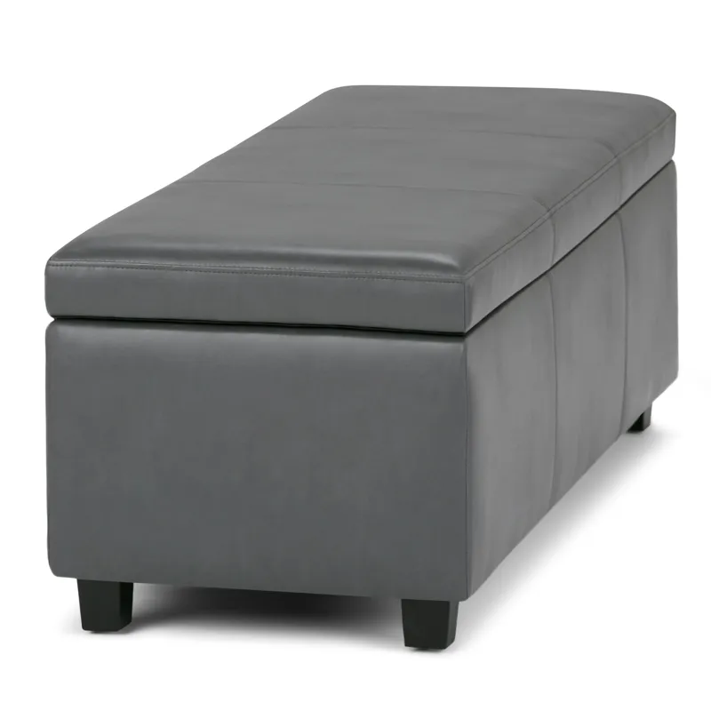Avalon - Storage Ottoman Bench - Stone Grey