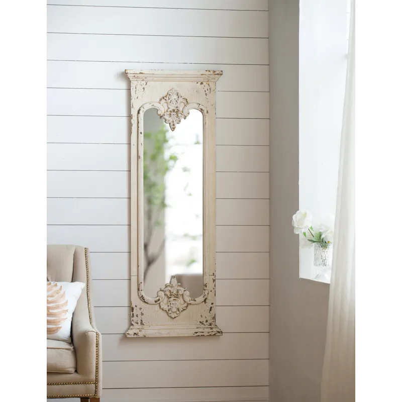 Full Length Mirror With Solid Wood Frame, Floor Mirror For Living Room Bedroom Entryway - White