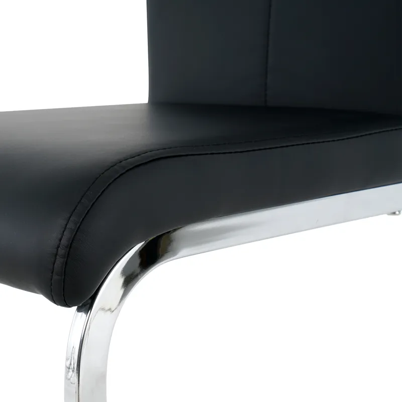 Modern Dining Chairs With Faux Leather Padded Seat Dining Living Room Chairs Upholstered Chair With 