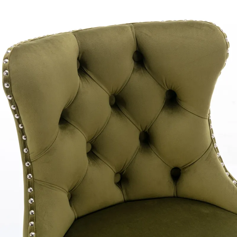 Swivel Velvet Barstools Adjusatble Seat Height From 25-33\", Modern Upholstered Chrome Base Bar Stoo