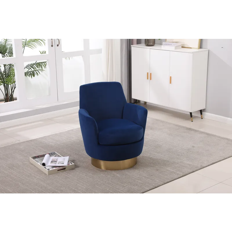 Velvet Swivel Barrel Chair, Swivel Accent Chairs Armchair For Living Room, Reading Chairs For Bedroo