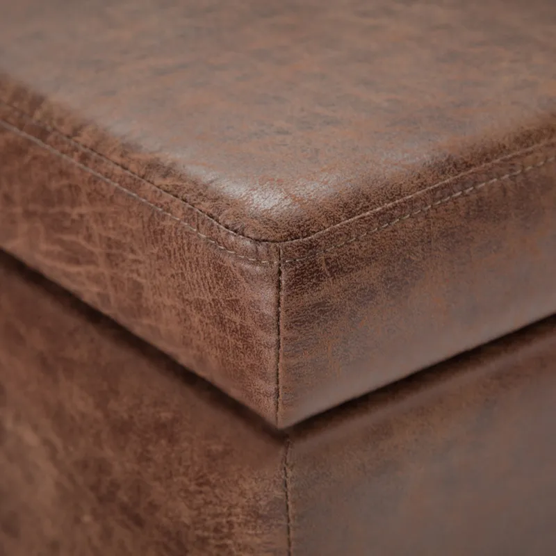 Avalon - Storage Ottoman Bench - Distressed Umber Brown