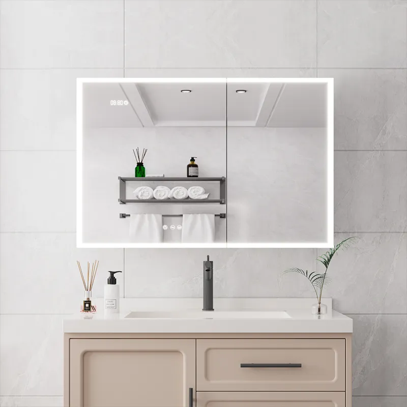 Bathroom Medicine Cabinet With Lights, 36×24\" LED Medicine Cabinet With Mirror, Double Door Lighted