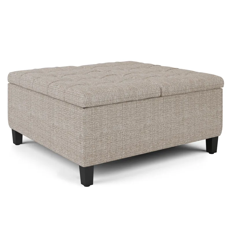 Harrison - Coffee Table Storage Ottoman - Platinum