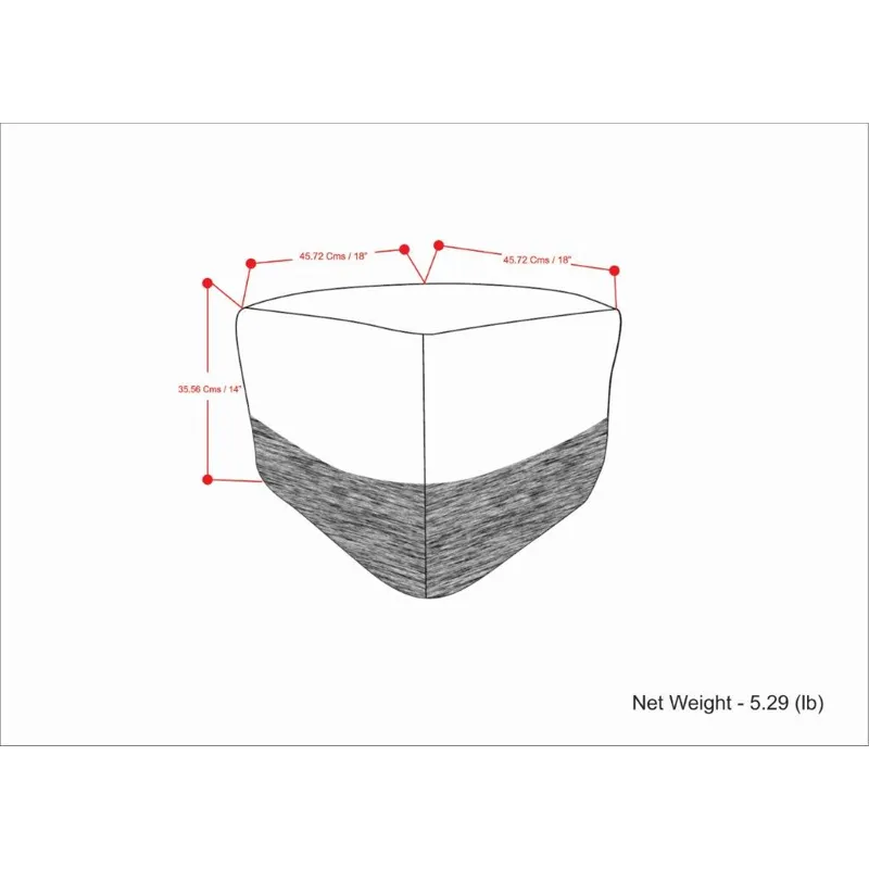 Macie - Square Woven Outdoor / Indoor Pouf - Grey / White
