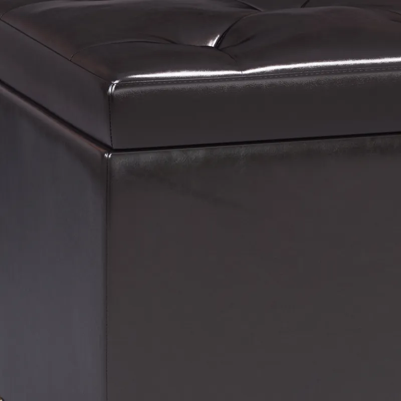 Hamilton - Lift Top Rectangular Storage Ottoman - Tanners Brown