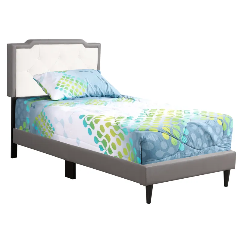 Deb - G1121-Tb-Up Twin Bed - Light Gray And White