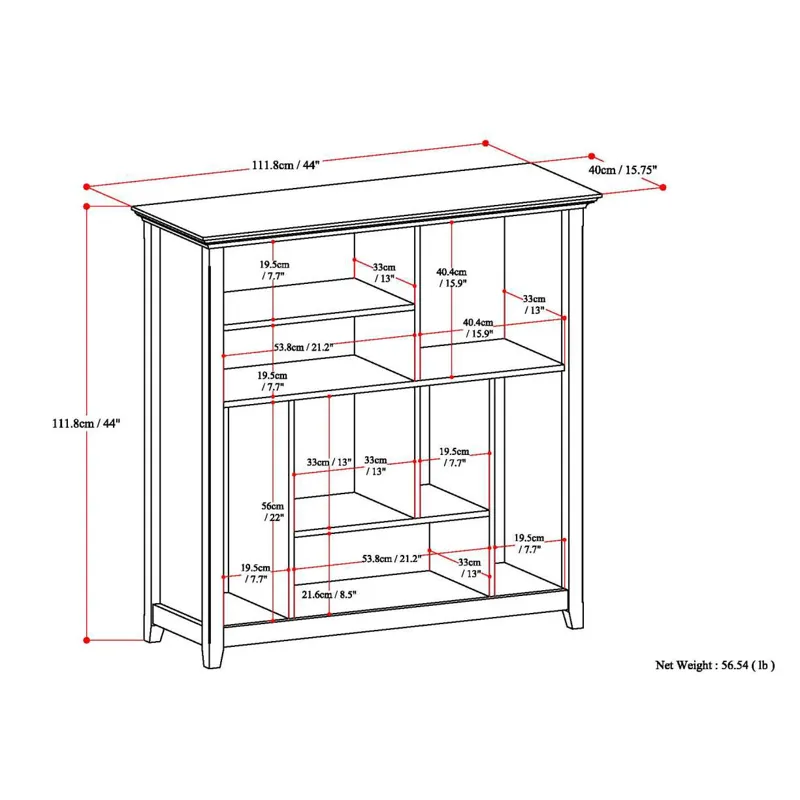 Amherst - Multi Cube Bookcase and Storage Unit - Distressed Grey