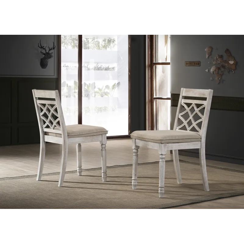 Havanna - 19\" Wide Contemporary Fabric Chair With Cushion (Set of 2) - Off White