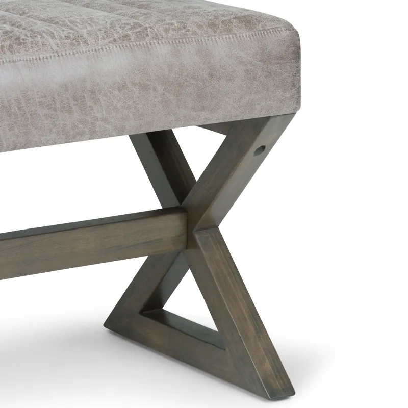 Salinger - Large Ottoman Bench - Distressed Grey Taupe