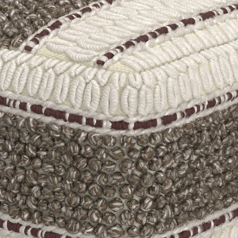 Grady - Square Pouf - Earth Tone Brown