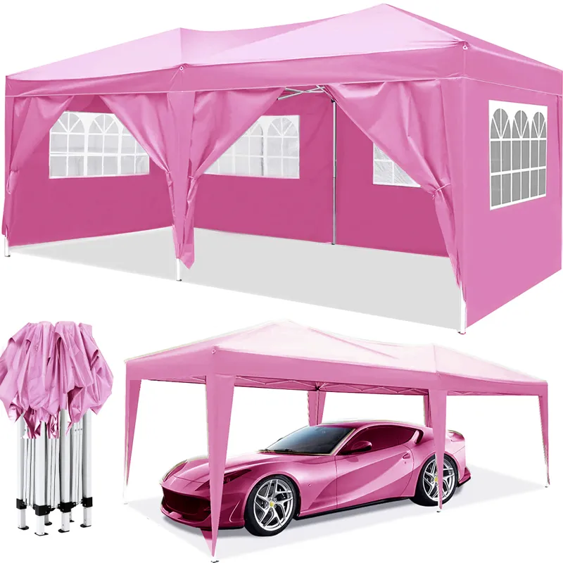 10\'X20\' Ez Pop Up Canopy Outdoor Portable Party Folding Tent With 6 Removable Sidewalls + Carry Ba