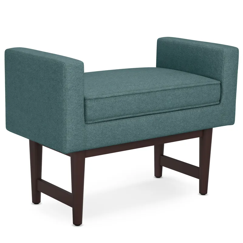 Scott - Small Ottoman Bench - Smoky Teal