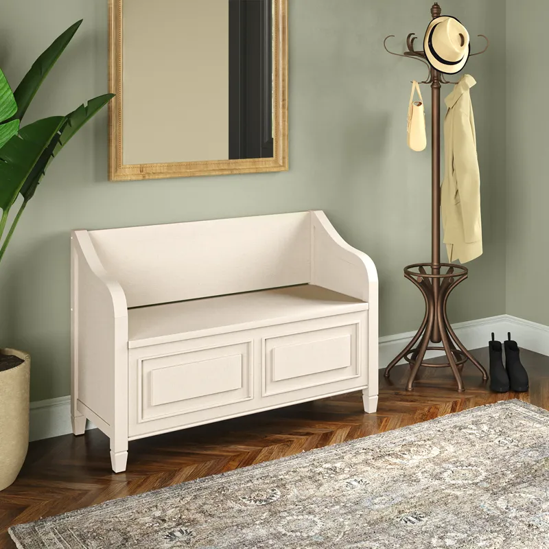 Connaught - Entryway Storage Bench - Antique White