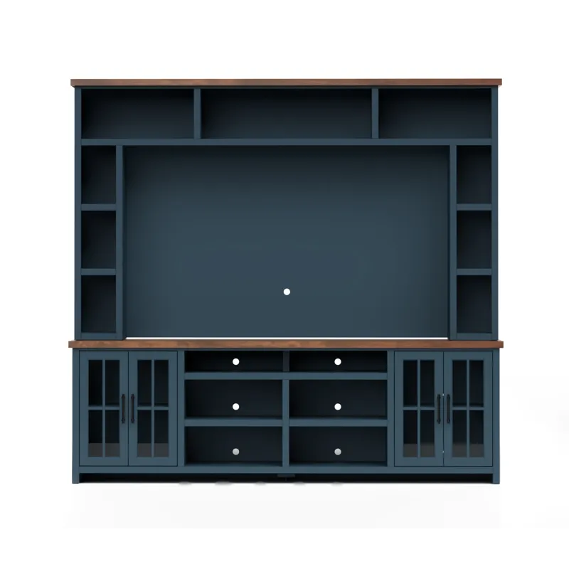 Nantucket - 96" TV Stand - Blue Denim / Whiskey