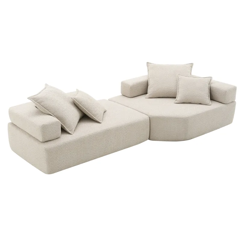 Oversized Modular Sectional Sofa, Luxury Boucle Floor Couch Set, Convertible Sleeper Couch, Spacious