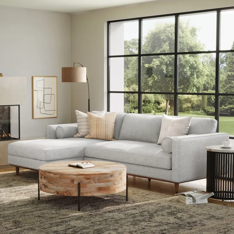 Morrison - Left Sectional Sofa - Mist Gray
