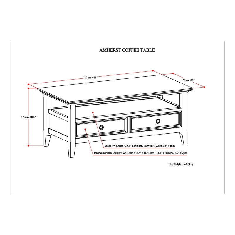 Amherst - Coffee Table - Hickory Brown