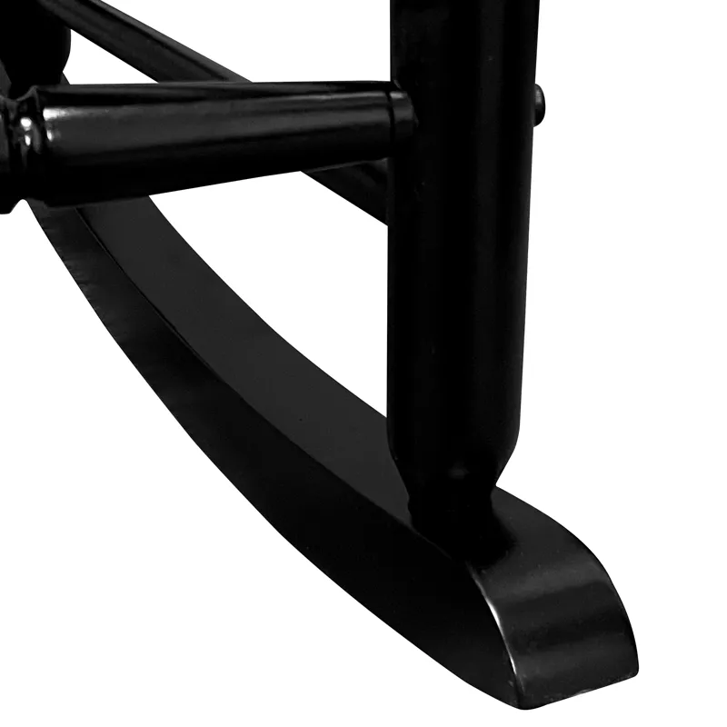 Balcony Porch Adult Rocking Wood Chair - Black