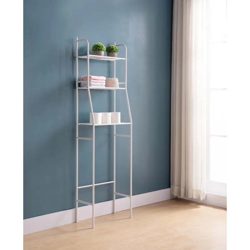Three Tier Over The Toilet Storage Shelf - White
