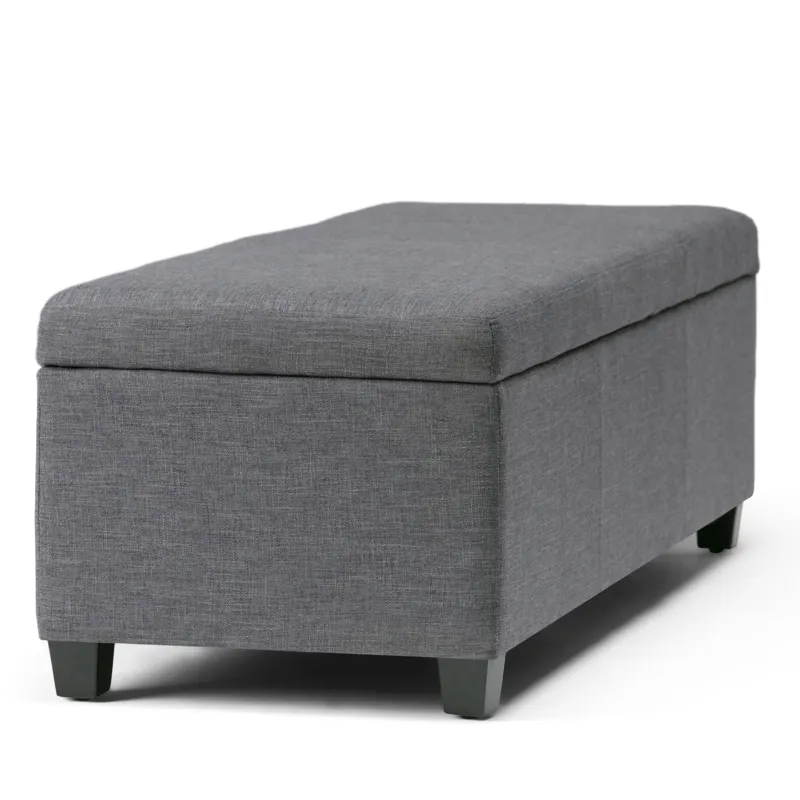Avalon - Storage Ottoman Bench - Slate Grey