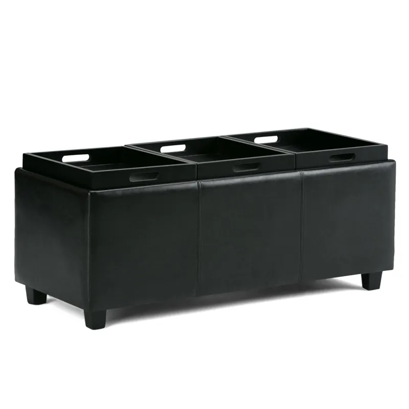 Avalon - Storage Ottoman - Midnight Black