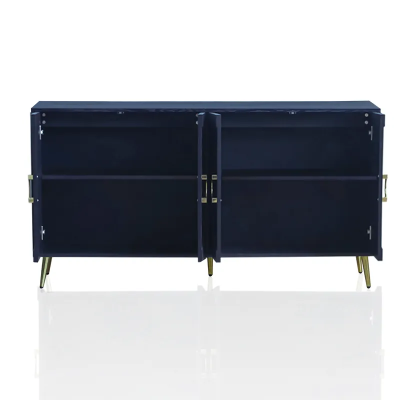 Modern Lacquered 4 Door Wooden Cabinet Sideboard Buffet Server Cabinet Storage Cabinet, For Living R