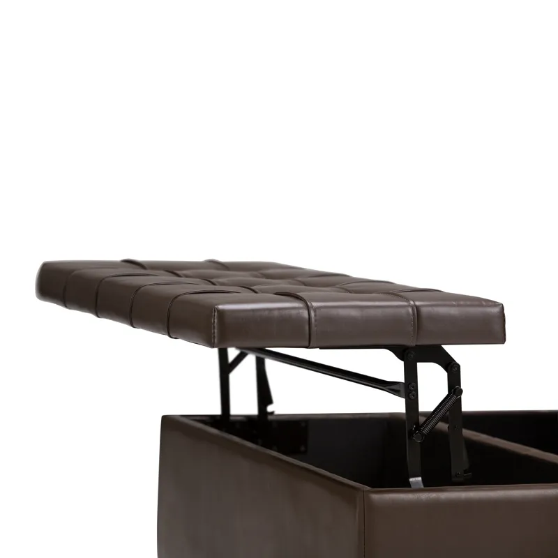 Harrison - Coffee Table Storage Ottoman - Chocolate Brown