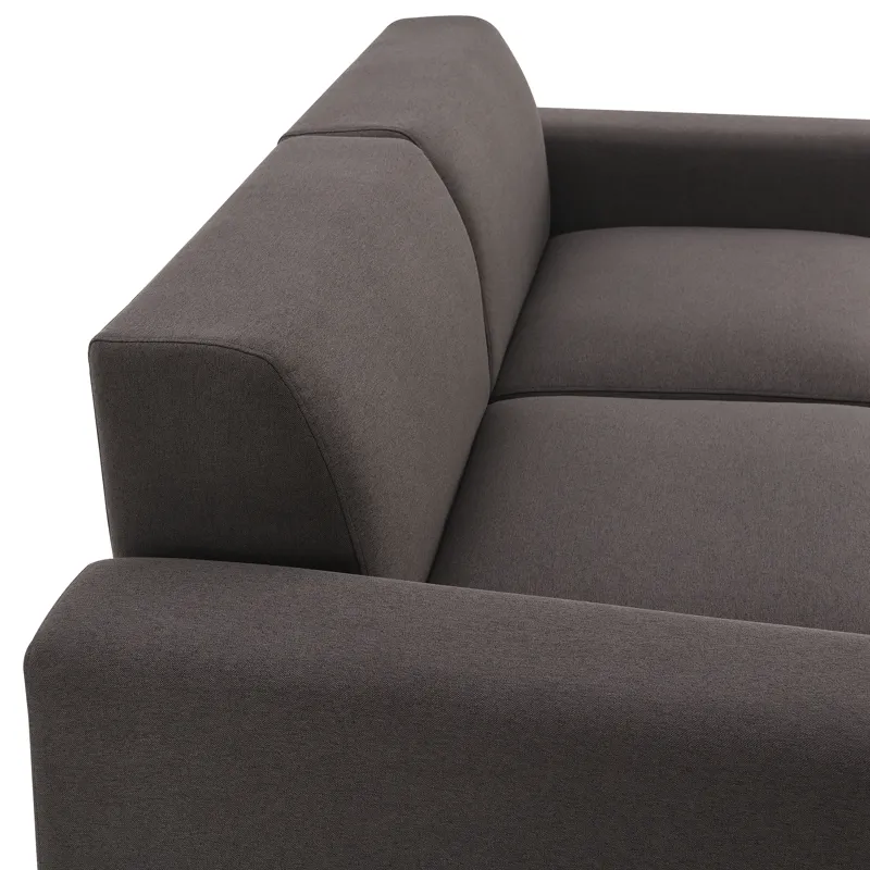 Modern Linen Sofa, Stylish And Minimalist 2-3 Seat Couch, Easy To Install, Exquisite Loveseat With Wide Armrests For Living Room - Dark Brown
