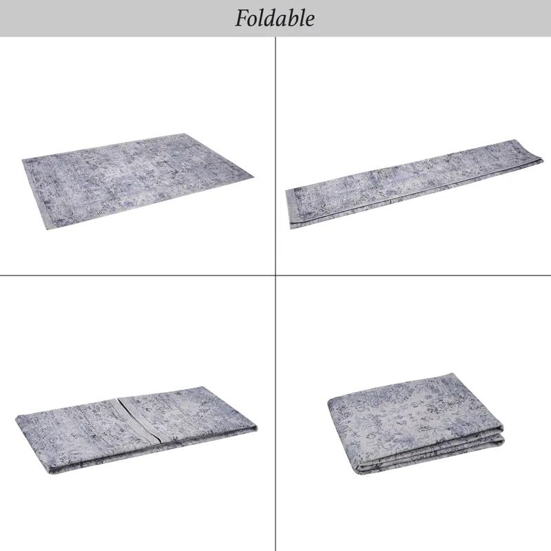 2\' x 3\' Machine Washable Area Rugs, Low-Pile, Non-Slip, Non-Shedding, Foldable, Kid & Pet Friendly