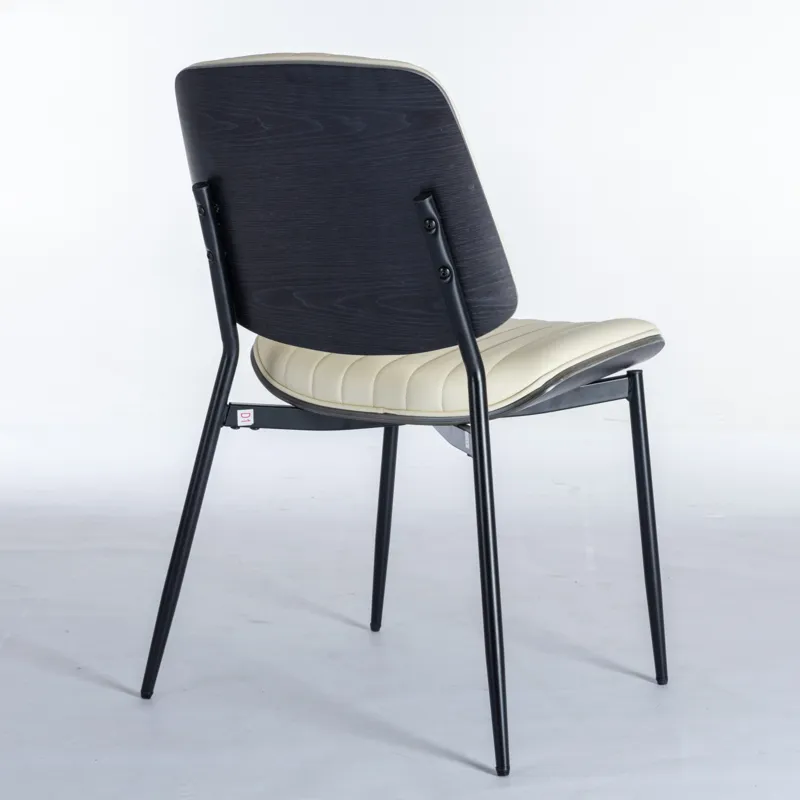 Dining Chairs (Set of 2) Mid-Century Modern Retro Faux Leather Chair With Walnut Bentwood Back Uphol