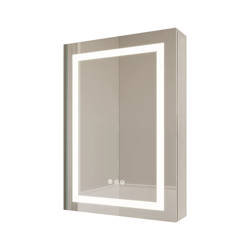 26X20\" Bathroom Medicine Cabinet With LED Mirror, Anti-Fog, Waterproof, 3000K~6000K Single Door Lig