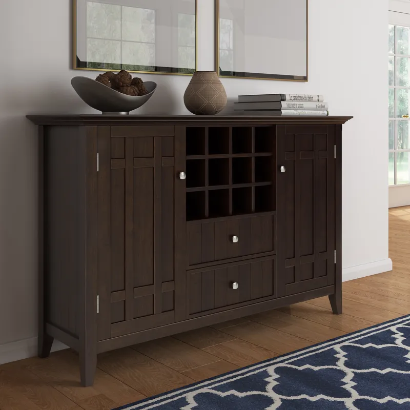 Bedford - Sideboard Buffet and Wine Rack - Dark Chestnut Brown