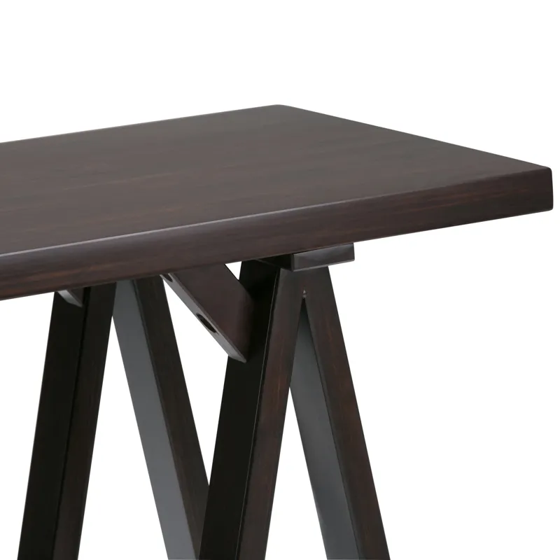 Sawhorse - Console Sofa Table - Dark Chestnut Brown