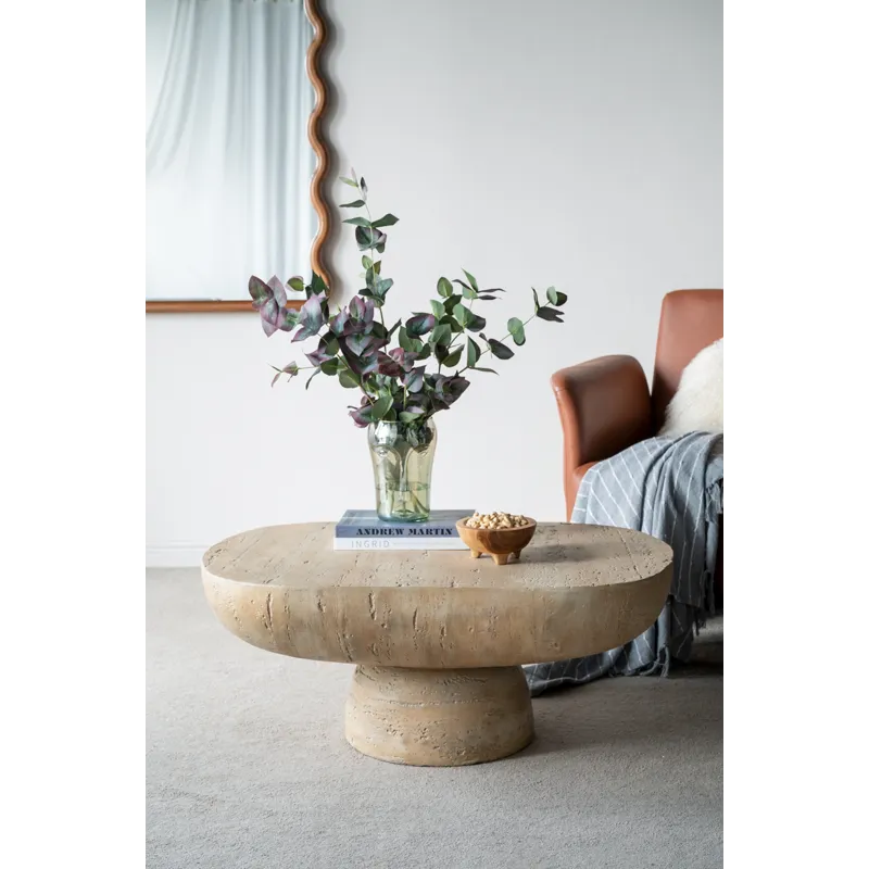 Oval Coffee Table - Cream