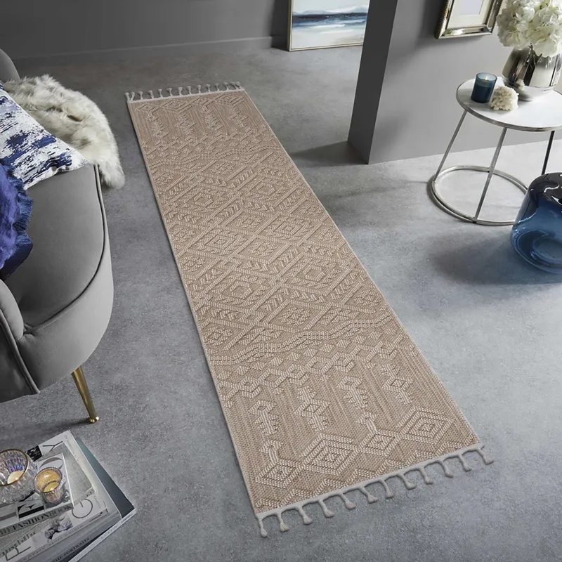 Guros - 2\' x 8\' Traditional Indoor / Outdoor Area Rug - Natural