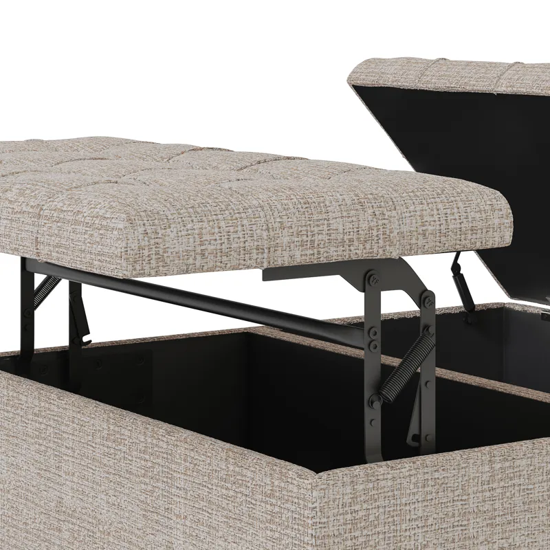 Harrison - Coffee Table Storage Ottoman - Platinum
