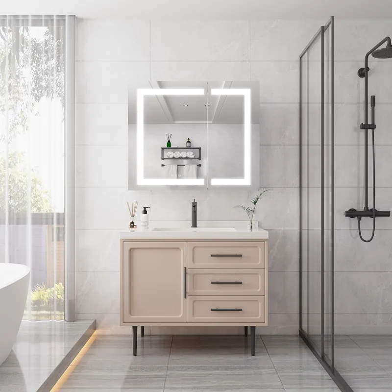 36X30\" Medicine Cabinet With LED Vanity Mirror, Anti-Fog Recessed Or Surface Mount Bathroom Double 