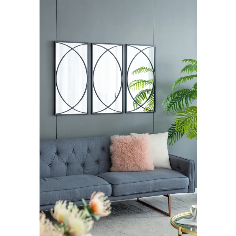 Rectangular Wall Mirrors, Home Decor For Living Room Bedroom Entryway - Black