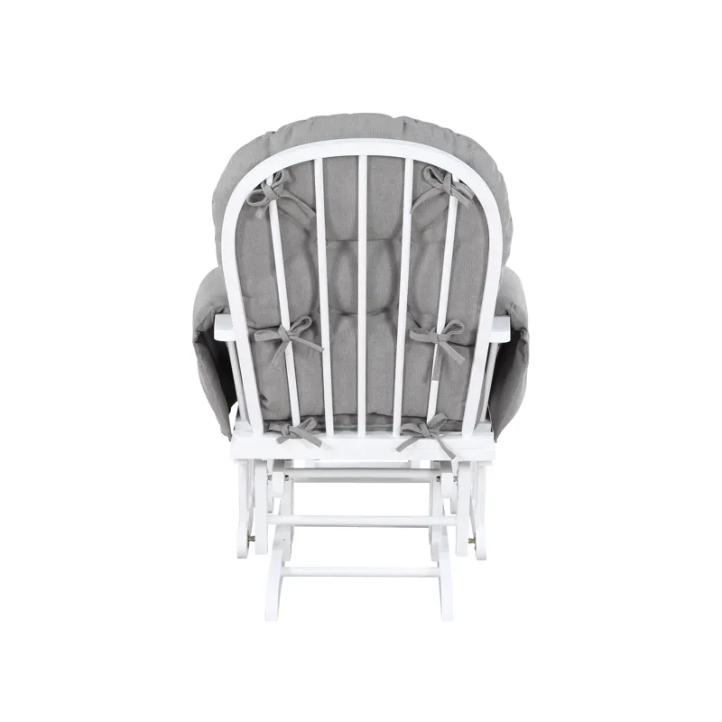 Mason - Glider And Ottoman White Wood - Oyster Fabric