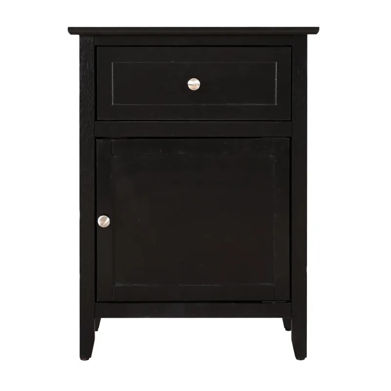 Izzy - G1413-N-50 1 Drawer /1 Door Nightstand - Black