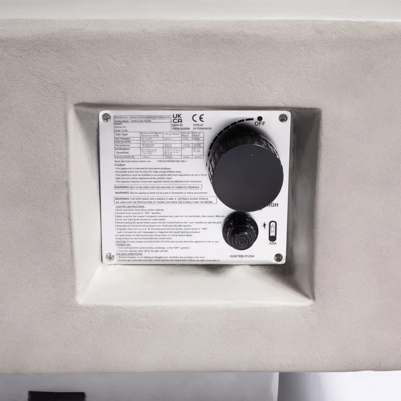 60\" Concrete Fire Pit Table - Light Gray