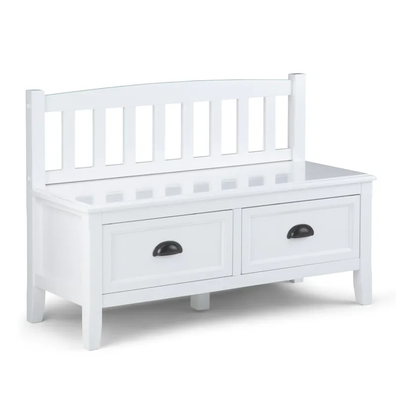 Burlington - Entryway Storage Bench with Drawers - White